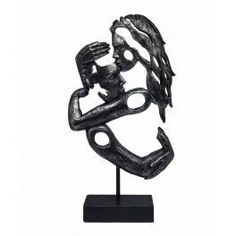 Sculpture Design en Résine : Couple & Enlacement. Collection Passion, H 41 cm