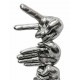 Sculpture Design Résine : Ascension, Mod Argent Miroir, H 52 cm