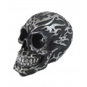 Crâne Noir et Argent, Modèle Ghost Rider, L 18 cm