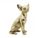 Statuette Chien Design : Le Chihuahua doré, H 26 cm