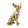 Statuette Chien Design : Le Chihuahua doré, H 26 cm