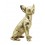 Statuette Chien XL : Le Bouledogue, Finition Argent, H 62 cm