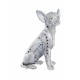 Statuette Chien XL : Le Bouledogue, Finition Argent, H 62 cm