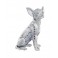 Statuette Chien XL : Le Bouledogue, Finition Argent, H 62 cm