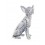 Statuette Chien XL : Le Bouledogue, Finition Argent, H 62 cm