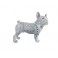 Statuette Chien Bouledogue, Collection Perles d'argent, L 24 cm