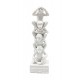 Statuette Totem 4 Singes Superposés : White Design, H 29 cm