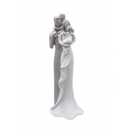 Statuette Design Couple & Enfants, Collection White Love, H 30 cm