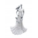 Statuette Design Couple & Enfants, Collection White Love, H 39 cm