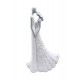 Statuette Design Couple Enlacé, Collection White Love, H 39 cm