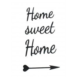 Déco métal Murale : Home Sweet Home, Noir, H 148 cm