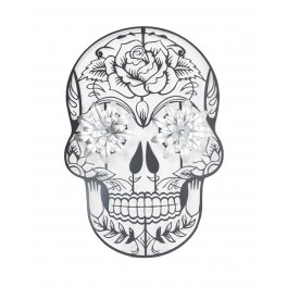 Déco métal Murale : Tête de Mort, Noir, H 88 cm