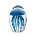 Presse-Papier Décoratif en Verre, Méduses Bleue, H 10 cm