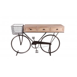 Console et Rangement : Bois et Bois. Collection Industriel, P 146 cm