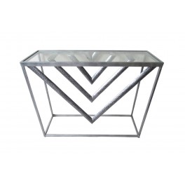 Console Triangles en Métal Gris, Collection Géom. L 102 cm