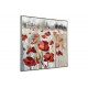 Tableau Floral et Cadre : Prairie de Coquelicots rouges, H 80 cm