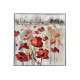 Tableau Floral et Cadre : Prairie de Coquelicots rouges, H 80 cm