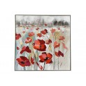 Tableau Floral et Cadre : Prairie de Coquelicots rouges, H 80 cm
