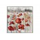 Tableau Floral et Cadre : Prairie de Coquelicots rouges, H 80 cm
