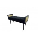 Bout de lit, Recouvrement tissu capitonné, Black Design, L 115 cm