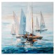 Tableau Moderne Voiliers : En Bleu et Marine, H 100 cm
