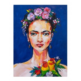 Tableau moderne Femme : Femme Florale, H 100 cm