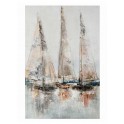 Tableau moderne : Voiliers multicolores, Encadrement Alu, H 80 cm