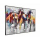 Tableau Chevaux : Echappée sauvage multicolore, L 100 cm