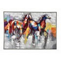 Tableau Chevaux : Echappée sauvage multicolore, L 100 cm