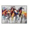 Tableau Chevaux : Echappée sauvage multicolore, L 100 cm