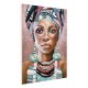 Tableau Peinture Femme : Afro en Couleurs, H 100 cm