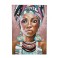 Tableau Peinture Femme : Afro en Couleurs, H 100 cm