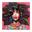 Tableau Peinture Femme : Afro Popstar, H 100 cm