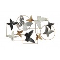 Décoration murale : Dix Papillons en Géométrie, L 67 cm
