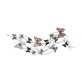 Décoration murale : Papillons et Fleurs, L 111 cm