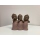 Set de 3 Bouddhas de la Sagesse, Bleus. Coll Méditation, H 13 cm