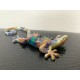 Déco Gecko Mural : Set 2 lézards Multicolores, H 14 cm