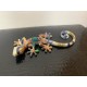 Déco Gecko Mural : Set 2 lézards Multicolores, H 14 cm