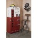 Meuble Armoire Distributeur de Bouteilles, Rouge et Blanc, H 131 cm