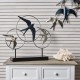 Décoration en métal sur Socle : Vol d'hirondelles, L 50 cm