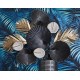 Décoration Murale Design : Vase Feuillage Tropical, H 57 cm