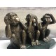 Statuette 3 Singes de la sagesse en résine, L 27 cm