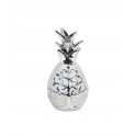 Fruit Décoratif et Boite : Ananas en Céramique Arbre de Vie Chromé, H 22 cm