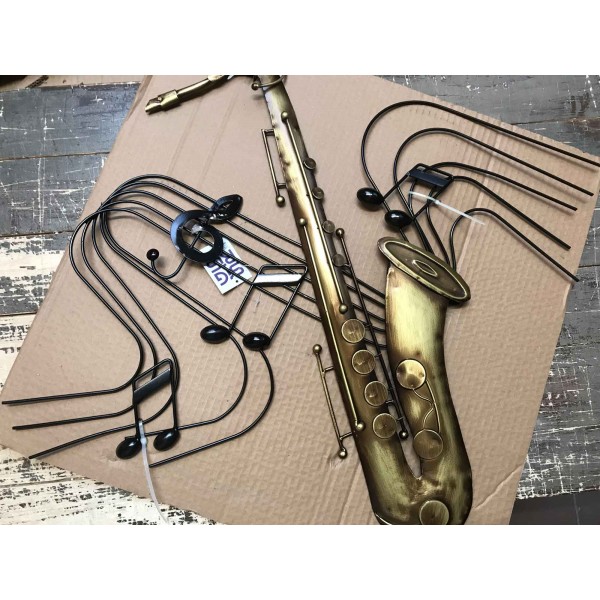 Déco murale musique : Portée & Saxo, L 68 cm