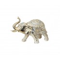 Figurine éléphant Résine : Modèle Makassar Doré, L 24 cm