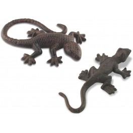 Petite Patère Lézard en fer forgé, H 17 cm