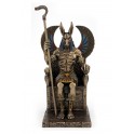 Statuette résine Egypte : Le trône d'Anubis, H 27 cm