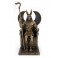 Statuette Résine Egypte : Le trône d'Anubis, Finition Antic Line, H 27 cm