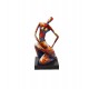 Sculpture Femme Assise : Etreinte Finition Multicolore, H 49 cm