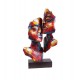 Sculpture Couple Fer : Etreinte Finition Multicolore, H 75 cm